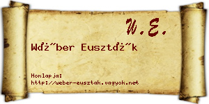 Wéber Euszták névjegykártya